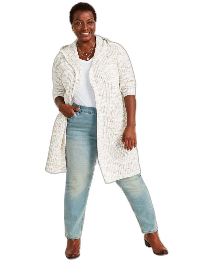 Plus Size Hooded Cardigan