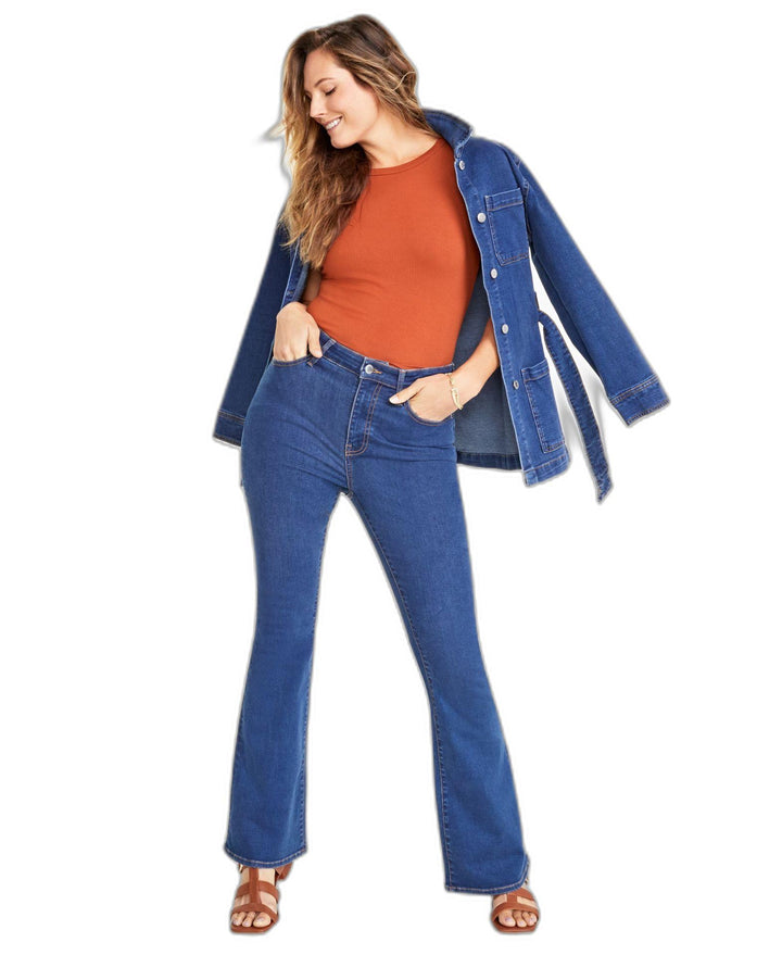 Women's High-Rise Skinny Flare-Leg Jeans