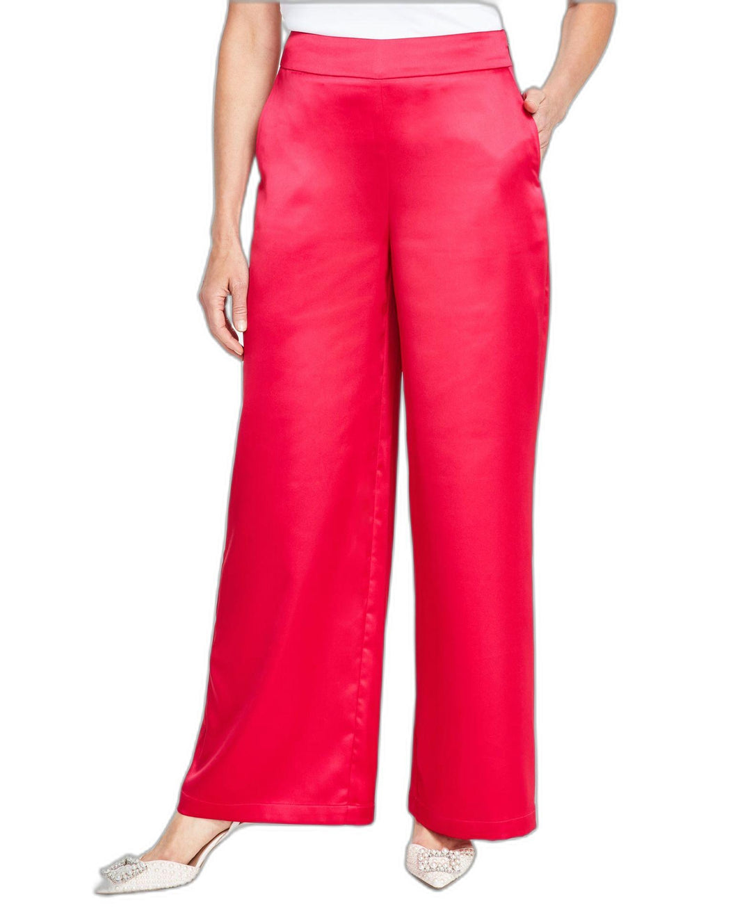 Women's Satin High-Rise Pull-On Pants