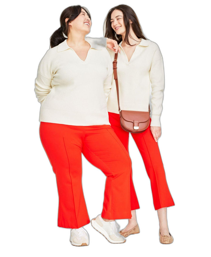 Plus Size Women's Collared V-Neck Sweater