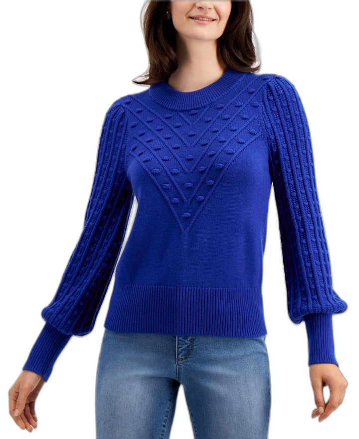Charter Club Womens Knit Mixed Stitch Sweater