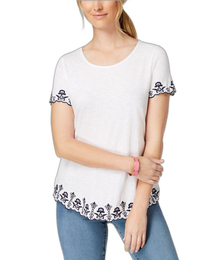 Charter Club Cotton Embroidered Top