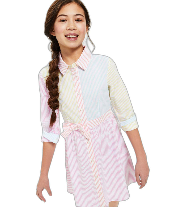 Charter Club Mommy & Me Little Girls' Striped Colorblocked Shirtdress