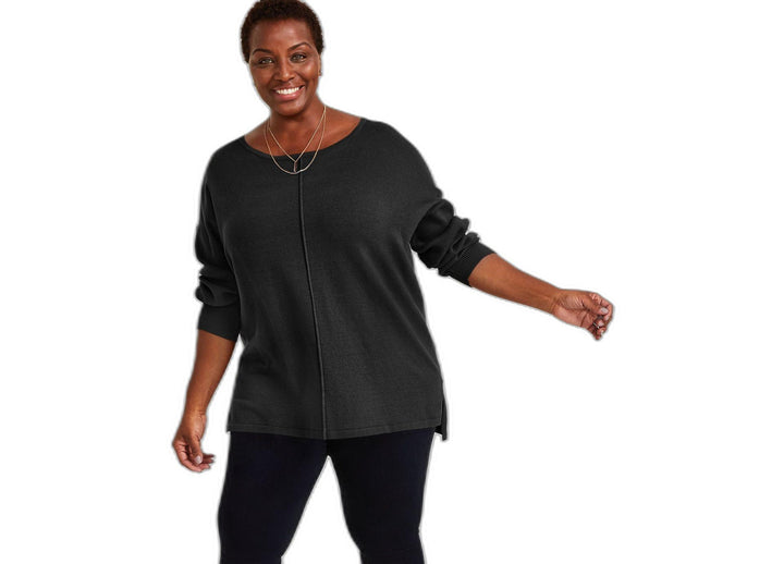 Plus Size Front-Seam Tunic Sweater