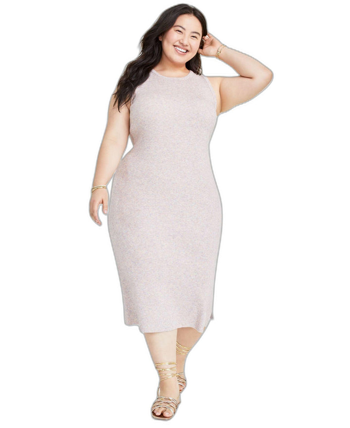 Plus Size Ribbed Sweater Dress