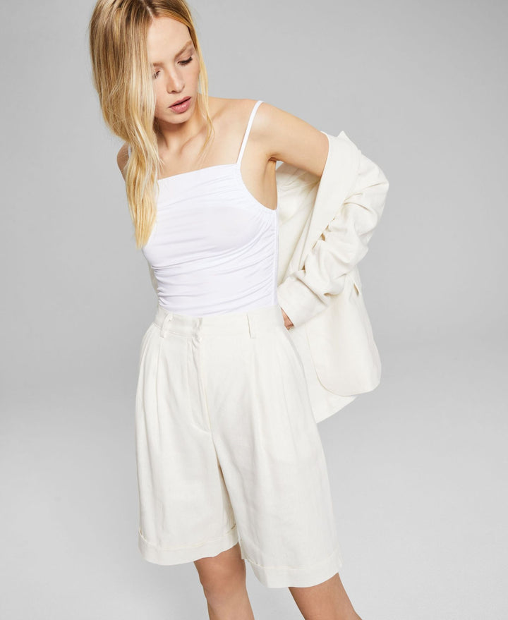Women's Linen-Blend Bermuda Shorts