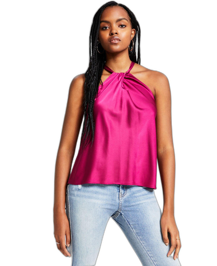 Women's Halter-Neck Twist-Front Tank Top