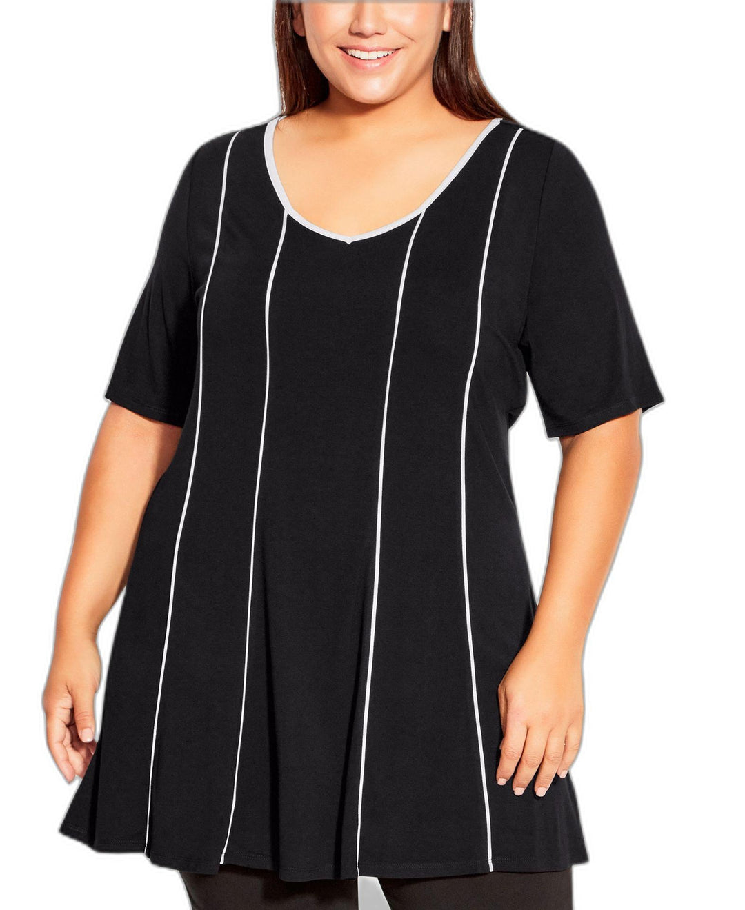 Plus Size Swing Panel Tunic Top