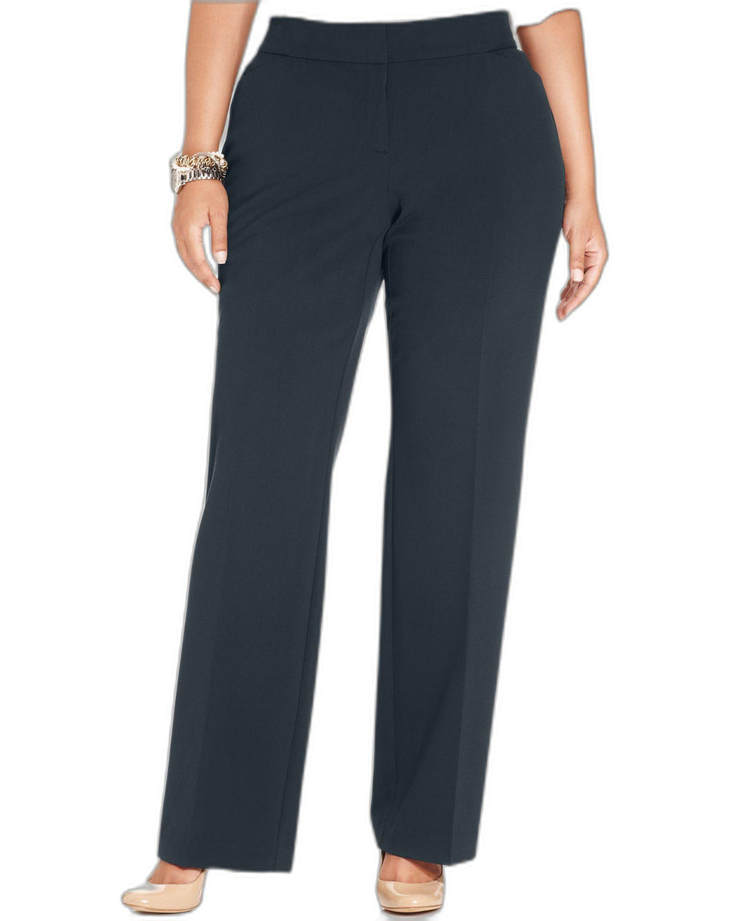 Plus & Petite Plus Size Curvy-Fit Straight-Leg Pants