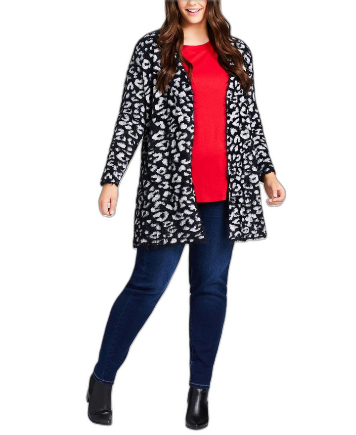 Plus Size Emeline Animal Print Coatigan