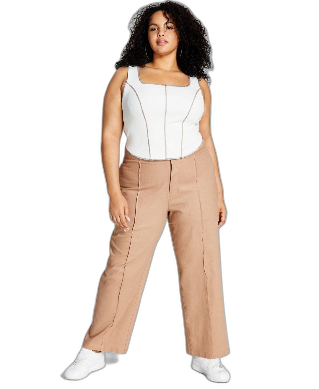 And Now This Trendy Plus Size Cotton High-Rise Pants