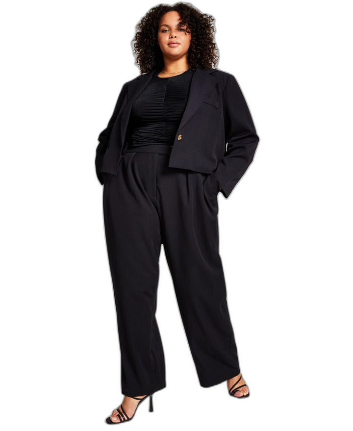 Now This Trendy Plus Size Puff Sleeve Velvet Top