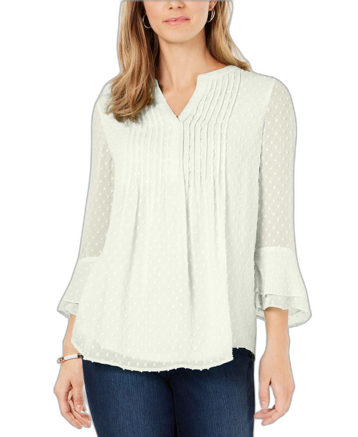 Women's Textured Pintuck Top, Regular & Petite