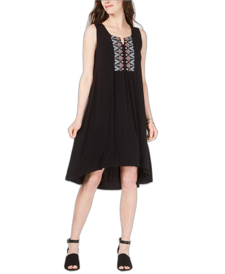 Petite Embroidered High-Low Dress