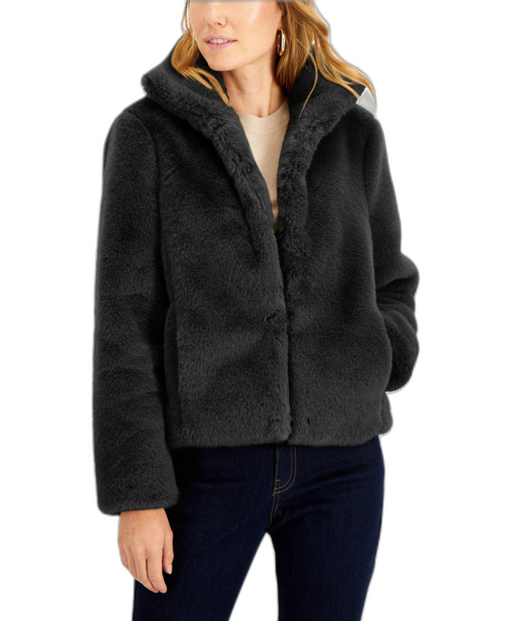 Petite Cropped Faux-Fur Jacket