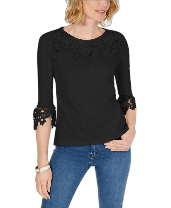 Cotton Embroidered Lace Top