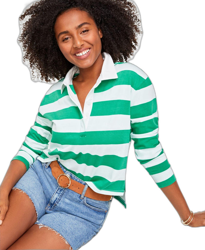 Women's Cotton Long-Sleeve Rugby Shirt