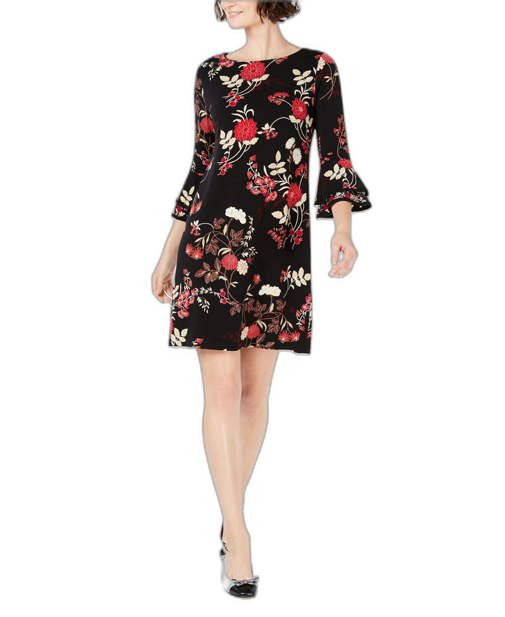 Charter Club Printed Bell Sleeve Shift Dress