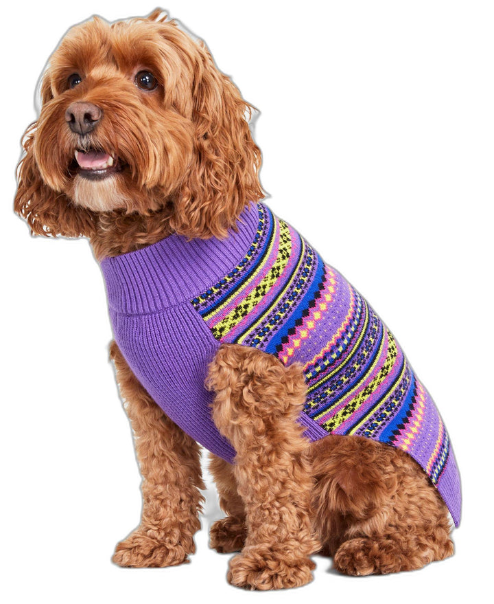 Holiday Lane Bright Stripe Fair Isle Pet Sweater