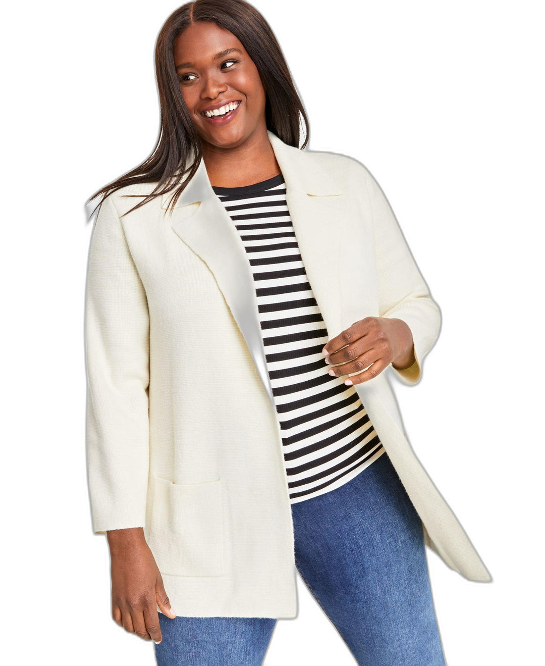 Plus Size Sweater Blazer