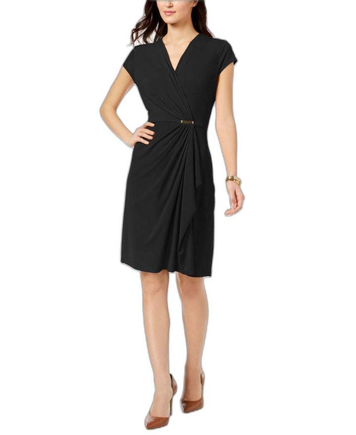 Petite Faux-Wrap Dress