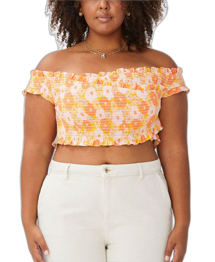 Plus Size Trendy Sierra Short Sleeve Shirred Cross Over Top