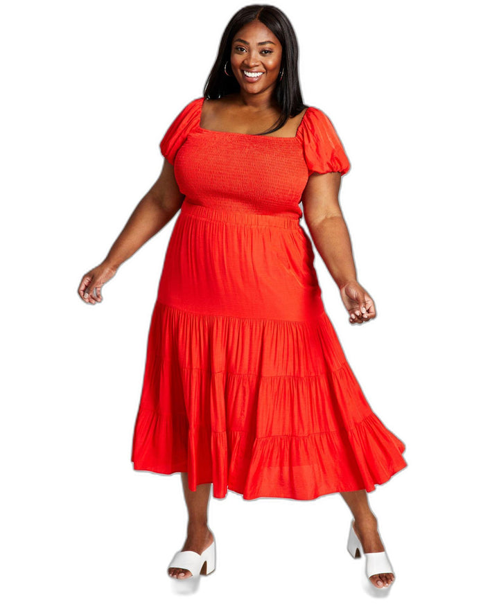 Trendy Plus Size Fit & Flare Midi Skirt