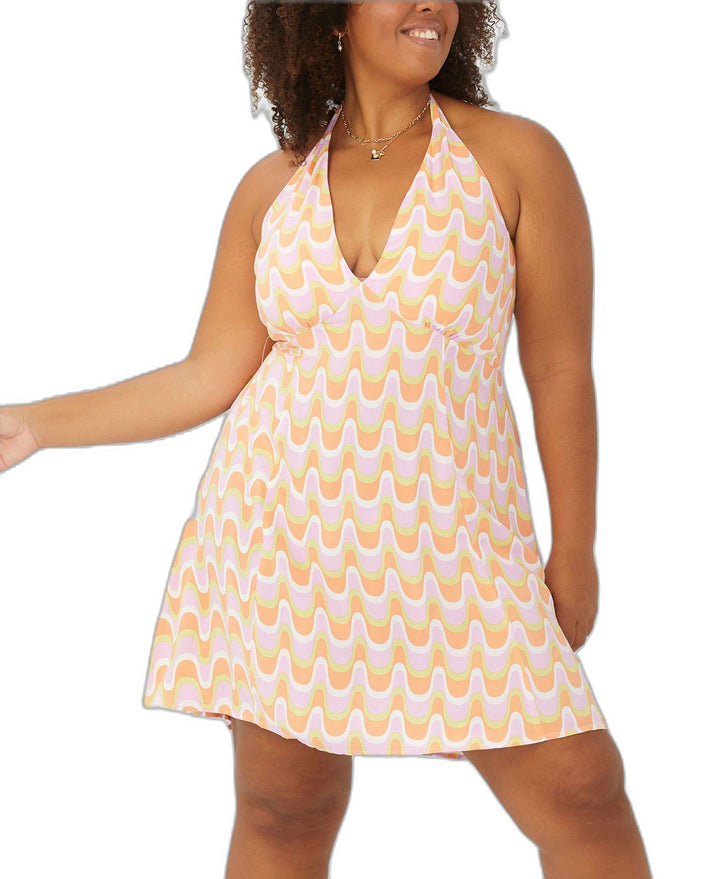 Plus Size Trendy Kelsey Halter Mini Dress
