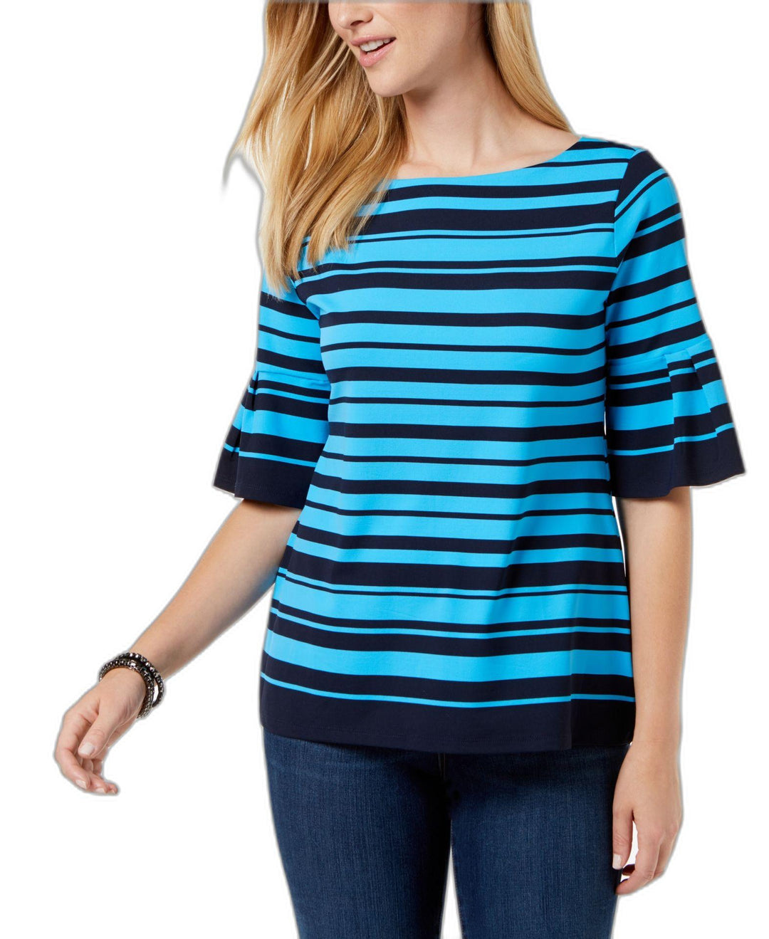 Charter Club Printed Flutter Sleeve Top