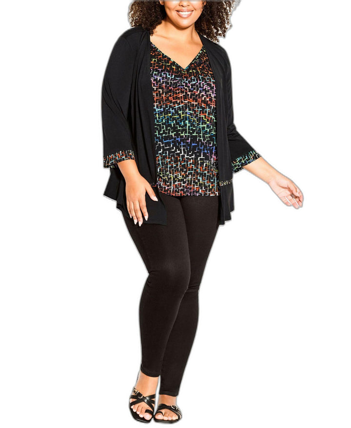 Plus Size Abstract Duet Top