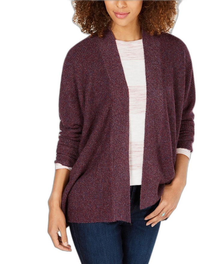 Ribbed Open-Front Cardigan
