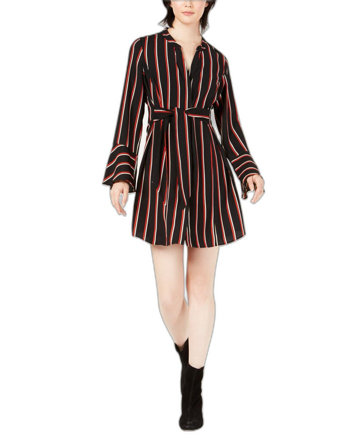 Bar III Striped Tie Waist Dress