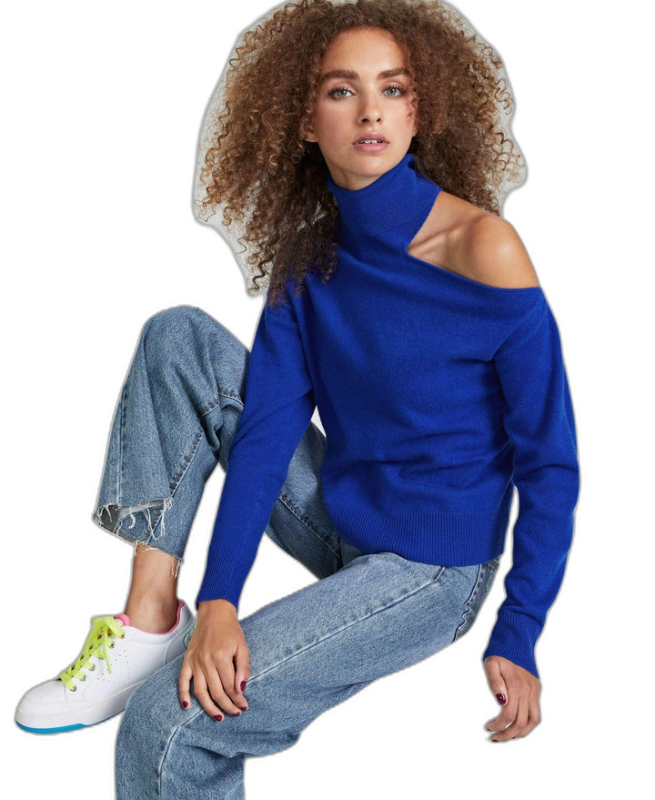 Charter Club Womens Cashmere Cold Shoulder Turtleneck Sweater