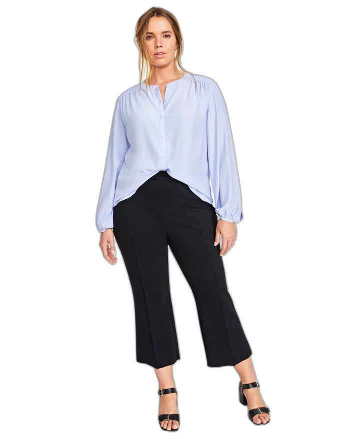 Plus Size Satin Button-Front Shirt