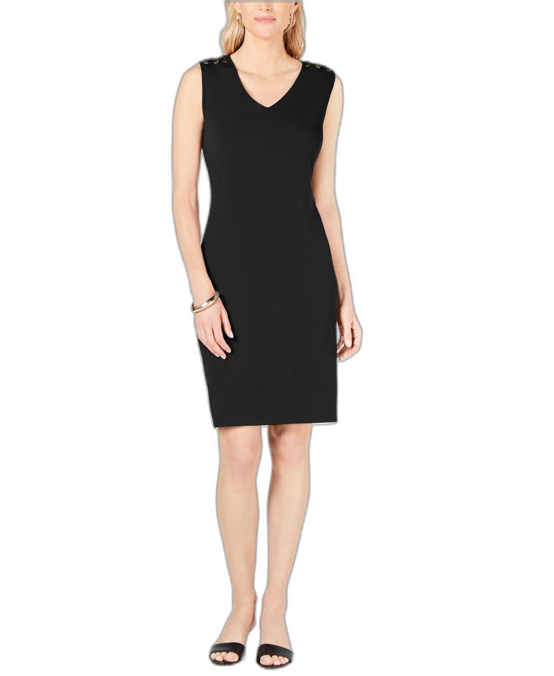 Petite Laced-Shoulder Dress