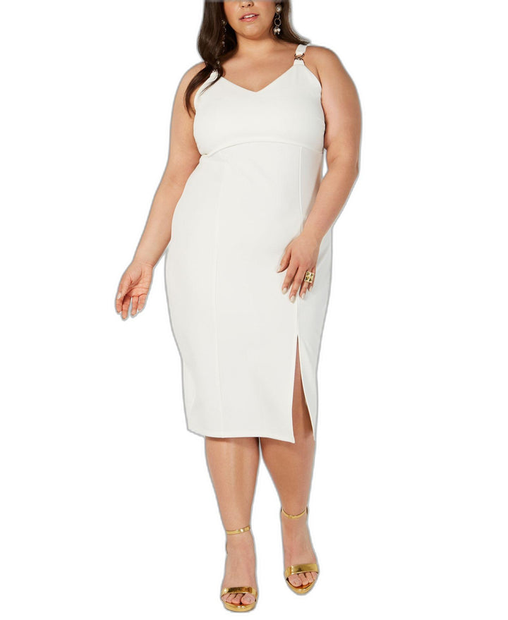 Almost Famous Juniors Plus Size Slit Front Sheath Dress