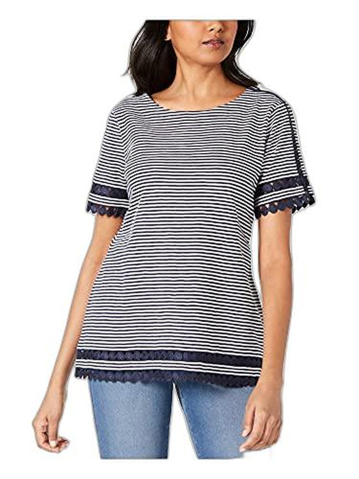 Petite Cotton Circle-Trim Top