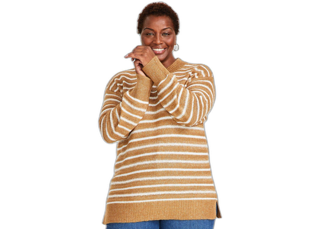 Plus Size Striped Tunic Sweater