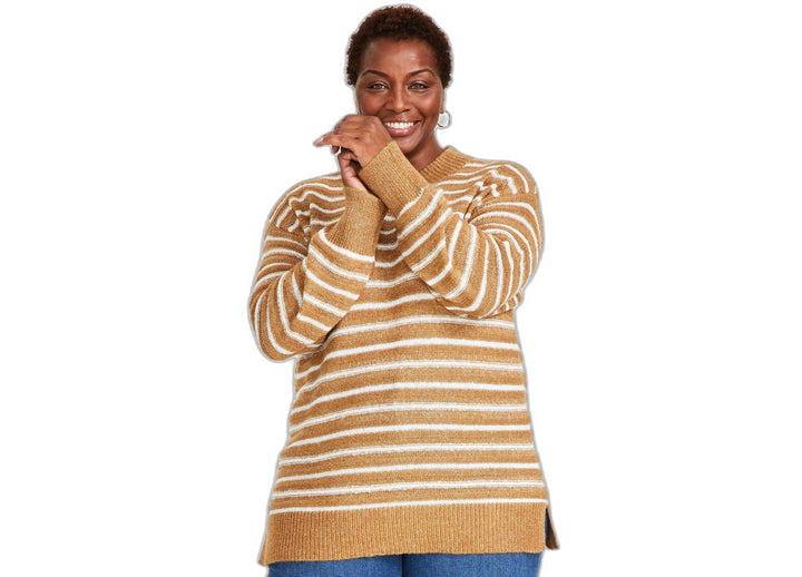 Plus Size Striped Tunic Sweater