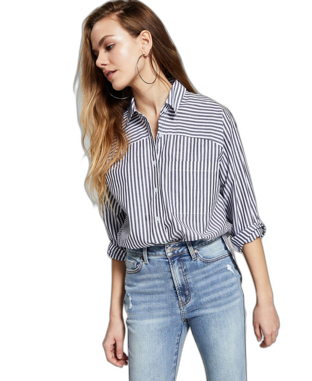 Now This Womens Cotton Striped Shirt