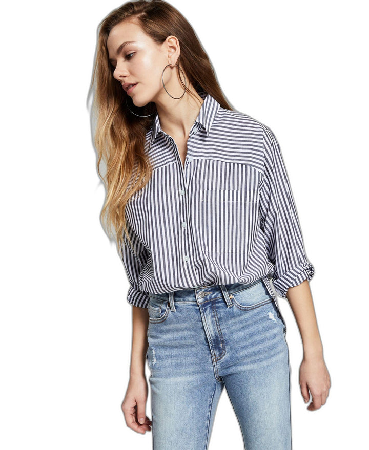 Now This Womens Cotton Striped Shirt