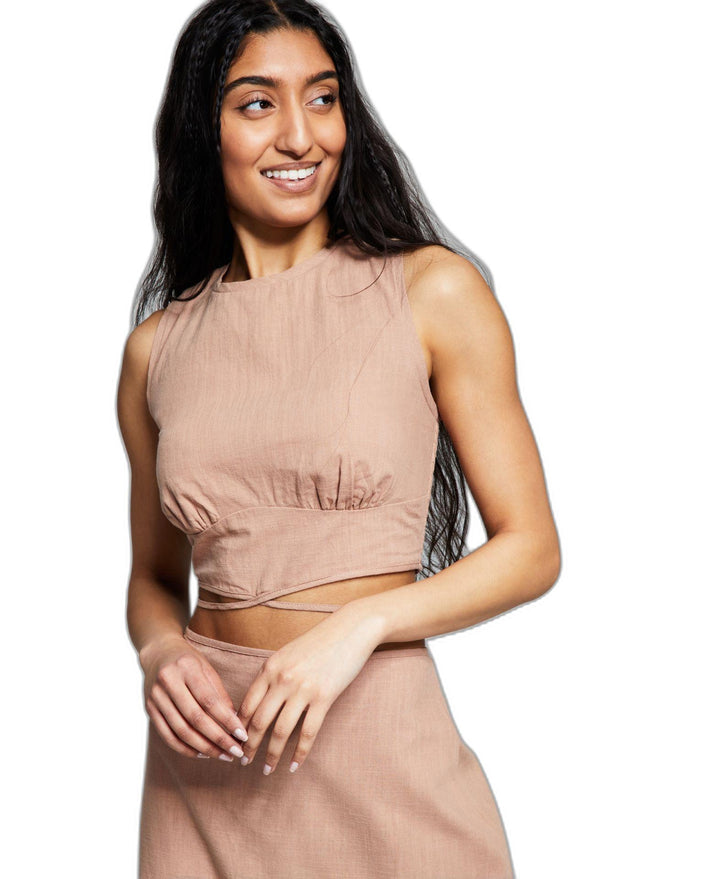 Now This Womens Tie Waist Top