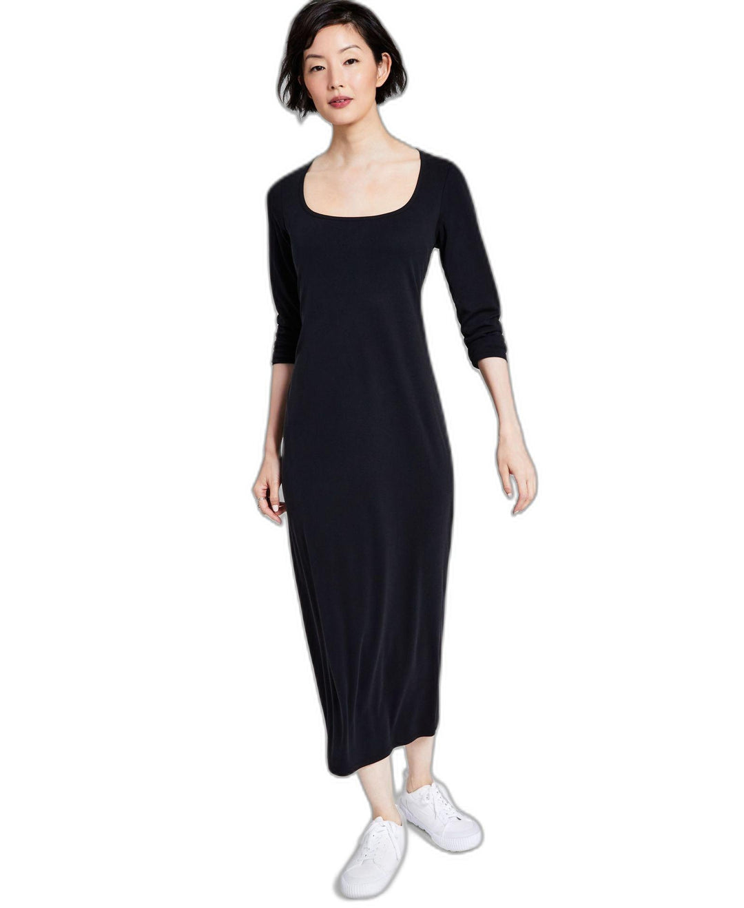 Women's Ribbed Scoop-Neck Knit Maxi Dress