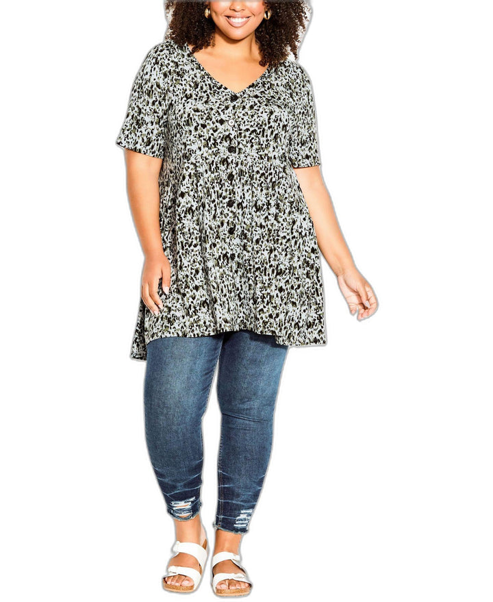 Plus Size Zion Print Tunic Top