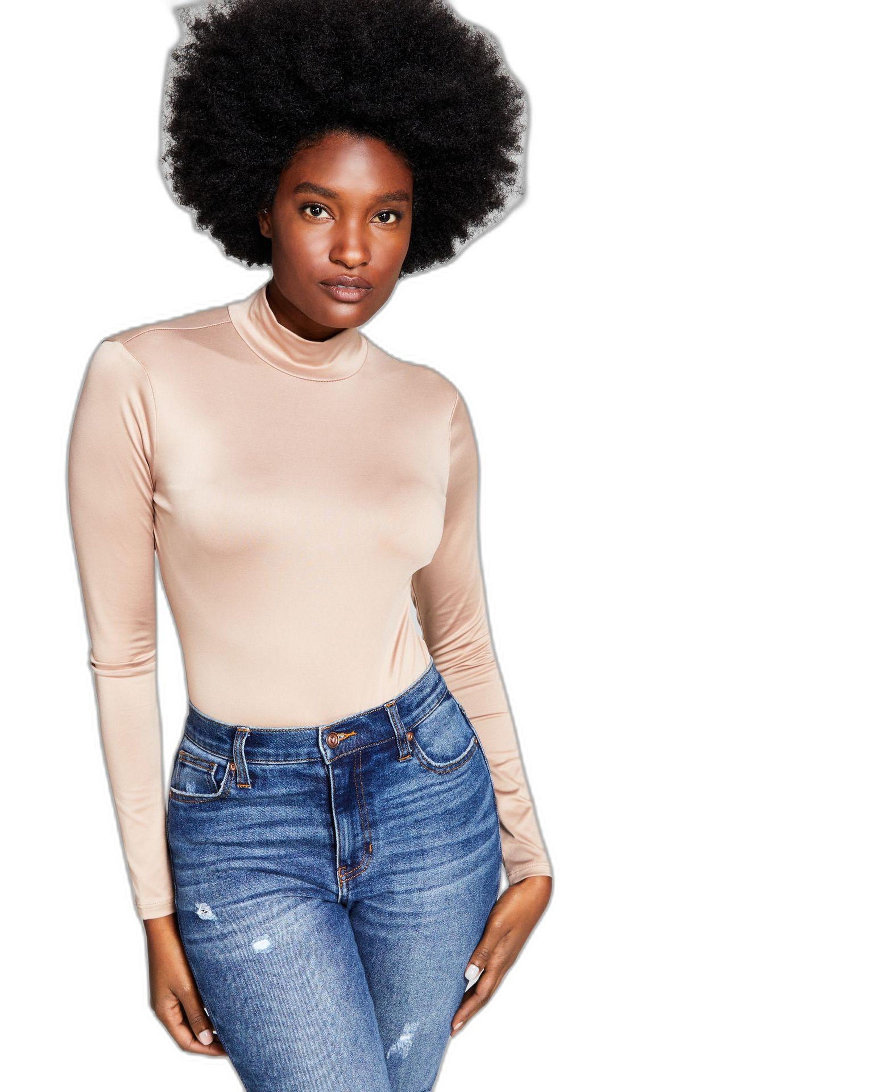 Women's Mock-Turtleneck Long-Sleeve Bodysuit