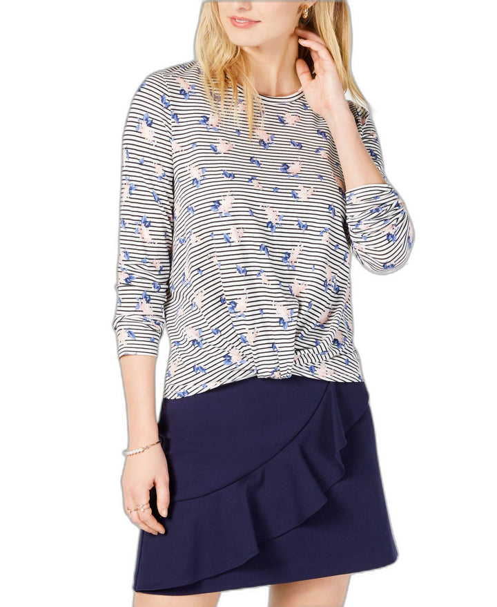 Maison Jules Printed Twist Front Top