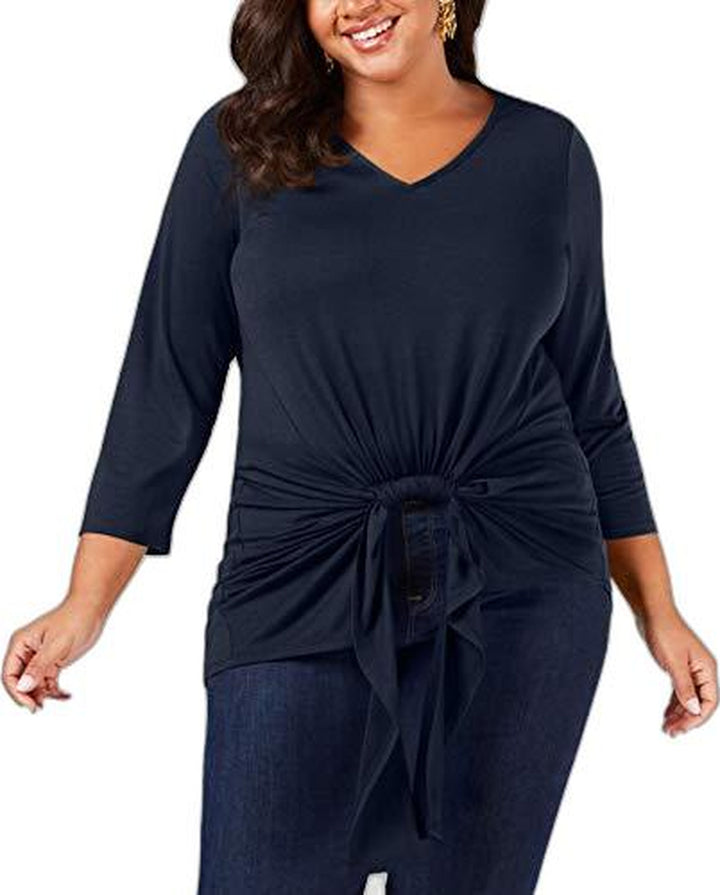 Plus Size Gathered-Front Top