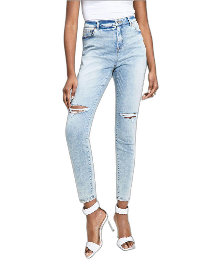 INC International Concepts Womens High Rise Ripped Skinny Jeans