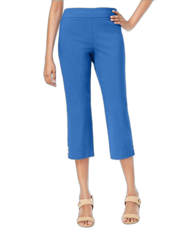 JM Collection Pull On Lattice Inset Capri Pants