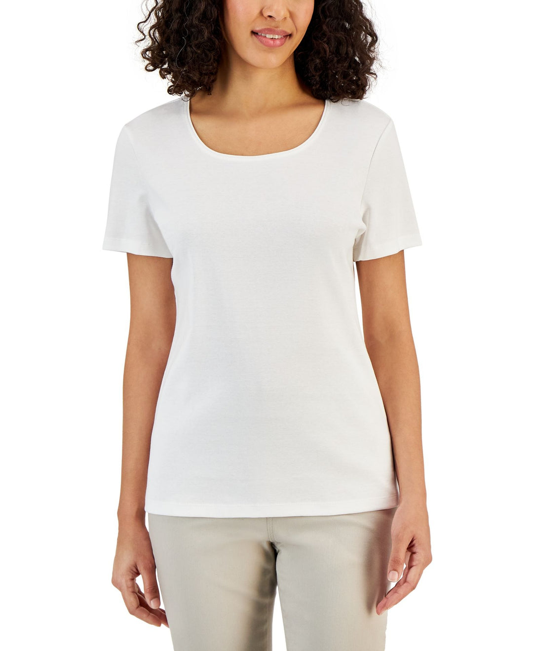 Short Sleeve Scoop Neck Top
